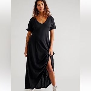 Free people large black meadow tee dress